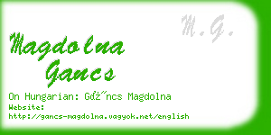 magdolna gancs business card